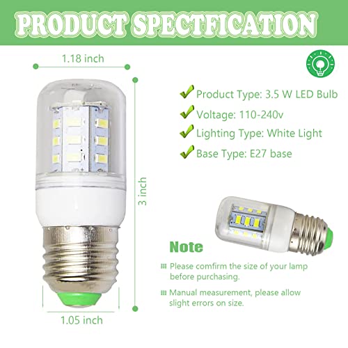 KEI D34L Refrigerator Bulb Replacement for Frigidaire Kenmore 5304511738 LED Refrigerator Replace PS12364857 AP6278388 4584444 (110V-240V White Light) - 2 Pack