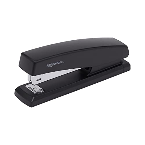 AmazonBasics 10-Sheet Capacity, Non-Slip, Office Stapler with 1000 Staples, Black
