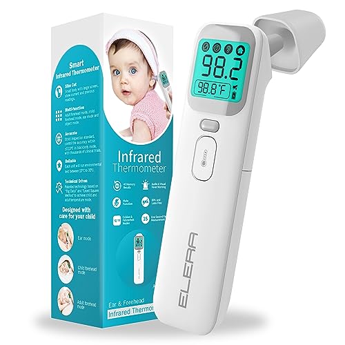 Infrared Forehead Thermometer for Adults, ELERA No Touch Infrared Thermometer for Adult and Baby, Instant Read Head Thermometer with Non Contact. Touchless Thermometer for Fever for Humans, Offices