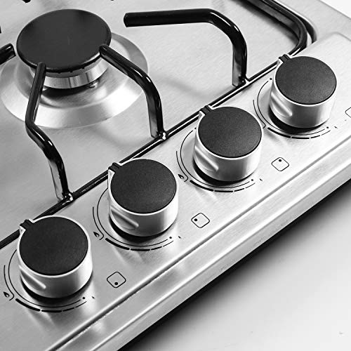 22?x20? Built in Gas Cooktop 4 Burners Stainless Steel Stove with NG/LPG Conversion Kit Thermocouple Protection and Easy to Clean (20Wx22L)