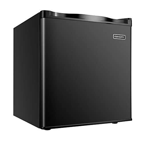 Euhomy Mini Freezer Countertop, Energy Star 1.1 Cubic Feet,Compact Single Door Upright Freezer with Reversible Adjustable Stainless Steel Door for Home/Dorms/Apartment/Office(Black)