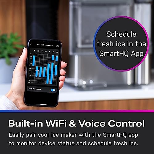 GE Profile Opal 2.0 | Countertop Nugget Ice Maker with Side Tank | Ice Machine with WiFi Connectivity | Smart Home Kitchen Essentials | Stainless Steel