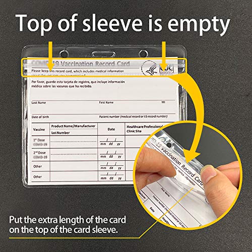 CDC Vaccination Card Protector 4 X 3 Inches CDC Immunization Record or Horizontal Badge Name Label Clear Vinyl Plastic Sleeve (3 Pack)