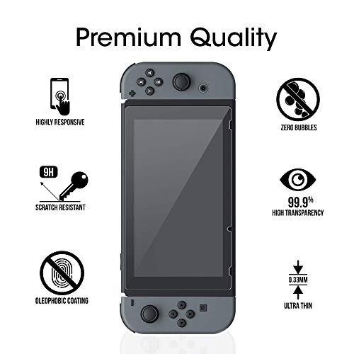 amFilm Tempered Glass Screen Protector for Nintendo Switch 2017 (2-Pack)