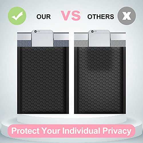 UCGOU 4x8 Inch Poly Bubble Mailers Self Seal 50pcs Black Padded Envelopes Waterproof Envelopes Shipping Envelopes Bags(Inside Size: 4x7")