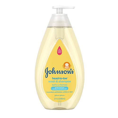 Johnson's Head-To-Toe Gentle Baby Wash & Shampoo, Tear-Free, Sulfate-Free & Hypoallergenic Wash for Baby's Sensitive Skin & Hair, 27.1 fl. oz