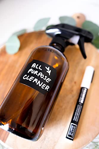 96 Premium Chalkboard Labels Bulk - Free Erasable Chalk Pen - Dishwasher Safe Chalk Board Mason Jar Labels - Removable Waterproof Blackboard Sticker Label for Jars Glass Bottle Kids