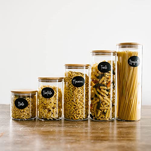 96 Premium Chalkboard Labels Bulk - Free Erasable Chalk Pen - Dishwasher Safe Chalk Board Mason Jar Labels - Removable Waterproof Blackboard Sticker Label for Jars Glass Bottle Kids