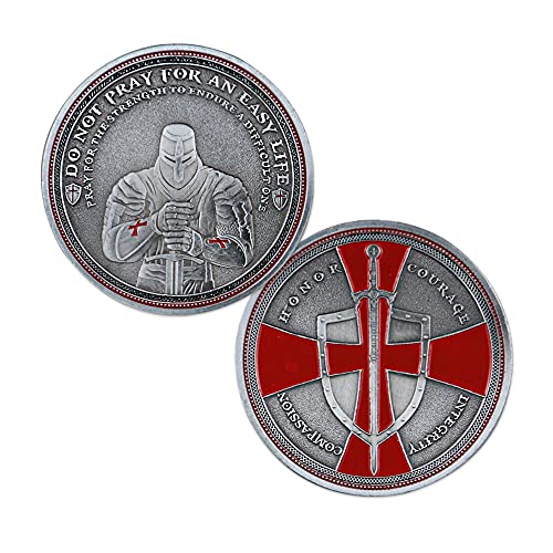 BHealthLife Knight Templar Red Cross Challenge Coin Religious Coin Commemorative Gift