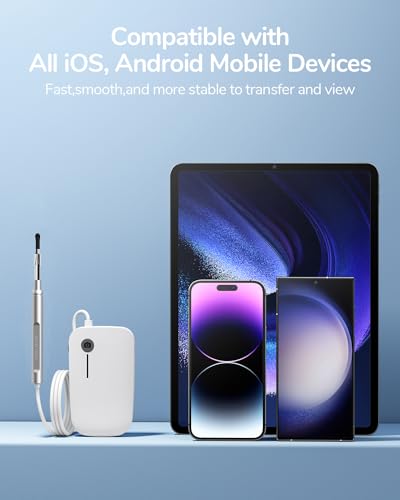 Teslong Otoscope iPhone, 4.3mm HD Inspection Camera, Ear Microscope, 6 Adjustable LED Lights with Ear Wax Removal Tools, Works with iPhone, iPad & Android