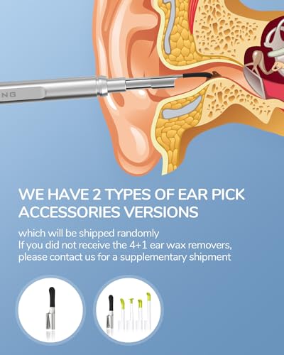 Teslong Otoscope iPhone, 4.3mm HD Inspection Camera, Ear Microscope, 6 Adjustable LED Lights with Ear Wax Removal Tools, Works with iPhone, iPad & Android