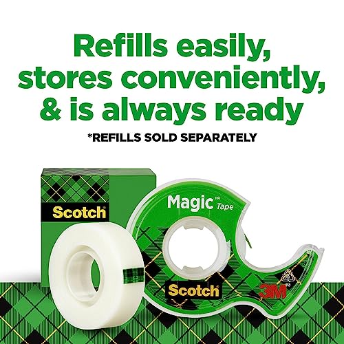 Scotch Magic Tape, 6 Rolls with Dispensers, Numerous Applications, Invisible, Engineered for Repairing, 3/4 x 650 Inches (6122) (6 Pack)