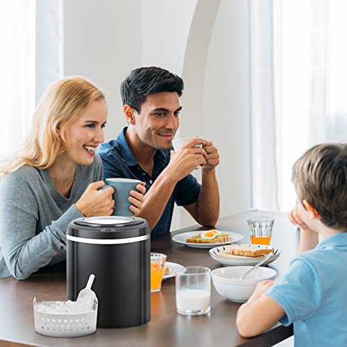 TRUSTECH Ice Maker Portable Ice Machine Countertop, 9 Ice Cubes Ready in 6 Mins, 26 lbs in Ice 24 Hrs & 2 Size (S/L), Ice Machine for Home Camp Party (Semi-Auto Cleaning, Ice Scoop & 1.5 lb Basket)