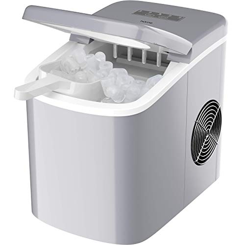 hOmeLabs Portable Ice Maker Machine for Countertop - Makes 26 lbs of Ice per 24 hours - Ice Cubes ready in 8 Minutes - Electric Ice Making Machine with Ice Scoop and 1.5 lb Ice Storage - Silver