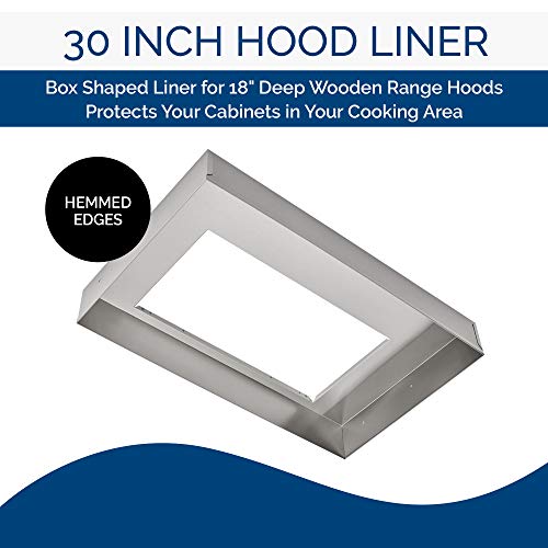 Broan-NuTone LB30 Box Hood Liner for Kitchen Range Hoods, Silver, 30"