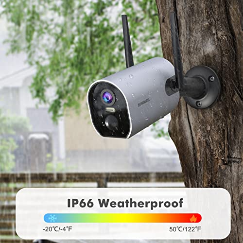 Wireless Outdoor WiFi Security Camera, Rechargeable Battery-Powered Home Security Camera, 1080P Night Vision/Waterproof, PIR Motion Detection, 2-Way Audio, Compatible with Cloud Storage/SD Slot