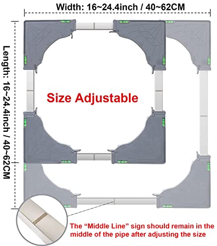 W B D WEIBIDA Adjustable Appliance Dolly Cart with 4 Locking Wheels Small Furniture Mover Mobile Base for Washing Machine, Dryer, Refrigerator and Mini Fridge Stand Moving Cart