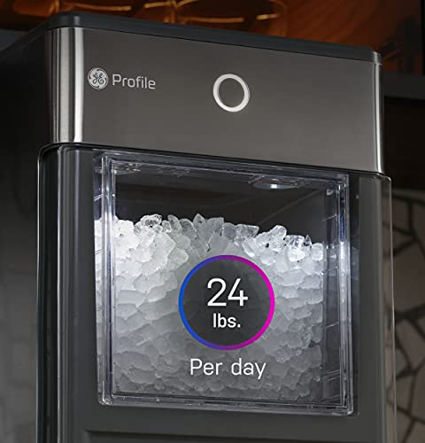 GE Profile Opal | Countertop Nugget Ice Maker with Side Tank | Portable Ice Machine Makes up to 24 lbs. of Ice Per Day | Stainless Steel Finish