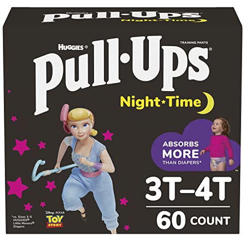Pull-Ups Night-Time Girls' Training Pants, 3T-4T, 60 Ct