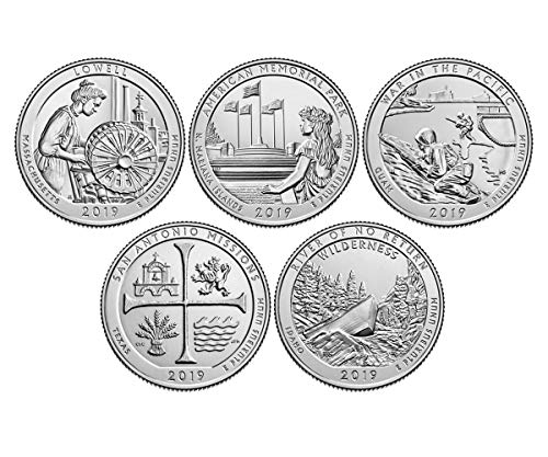 2019 P, D BU National Park Quarter 10 Coin Set Uncirculated