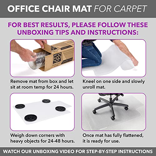 OFM Essentials Collection 36" x 48" Chair Mat with Lip for Carpet (ESS-8800C)