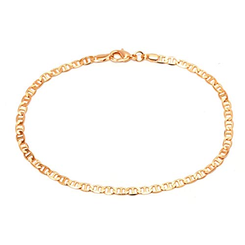 Barzel 18K Gold Plated Flat Marina Link Anklet