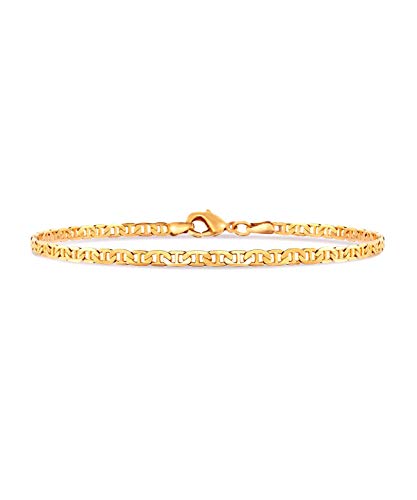 Barzel 18K Gold Plated Flat Marina Link Anklet