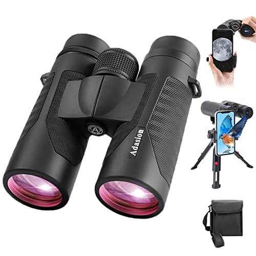 12x42 Binoculars for Adults with New Smartphone Photograph Adapter - 18mm Large View Eyepiece - 16.5mm Super Bright BAK4 Prism FMC Lens - Binoculars for Birds Watching Hunting - Waterproof (1.25 lbs)
