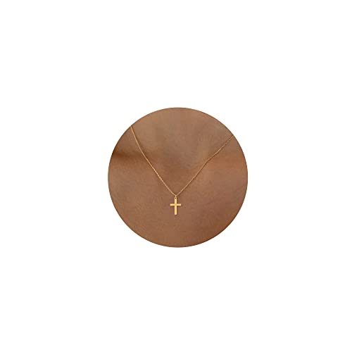 Tewiky Gold Necklace for Women, Dainty Gold Cross Necklaces Simple Gold Plated Y2k Necklaces Aesthetic Cute Gold Pendant Necklace Handmade Necklaces for Women Trendy Gold Jewelry Gifts