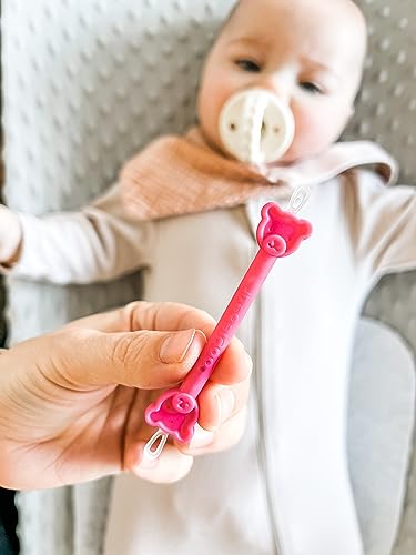 oogiebear - The Safe Baby Nasal Booger and Ear Cleaner - Baby Shower Registry Essential | Easy Baby Nose Cleaner Gadget for Infants and Toddlers | Dual Earwax and Snot Removal, Blue Two Pack