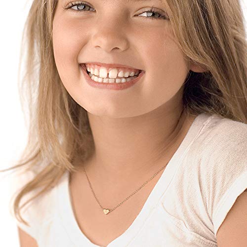 Turandoss Tiny Initial A Necklace for Girls - 14K Gold Filled Heart Initial A Necklaces for Women Girls, Tiny Initial Necklace for Girls Kids, Heart Initial Necklace Gifts for Women Girls Teens