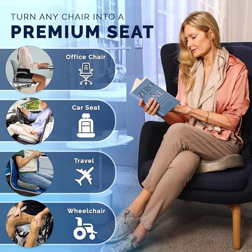 ComfiLife Gel Enhanced Seat Cushion - Non-Slip Orthopedic Gel & Memory Foam Coccyx Cushion for Tailbone Pain - Office Chair Car Seat Cushion - Sciatica & Back Pain Relief