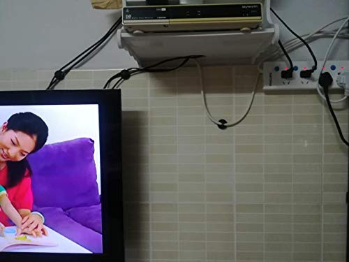 OHill Cable Clips, 16 Pack Black Cord Organizer Cable Management for Organizing Cable Cords Home and Office, Self Adhesive Cord Holders