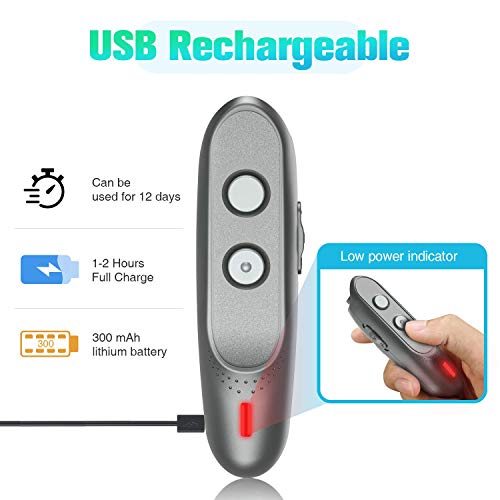 Elopaw Dog Barking Deterrent Devices Anti Barking Device Rechargeable 3 Frequency Dog Bark Deterrent 2 in 1 Dog Training Tool 16.5 Ft Range Handheld Dog Repellent with LED Indicator Wrist Strap