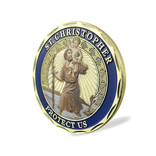 Patron Saint of Travelers Prayer Commemorative Coin St Christopher Challenge Coin for Travelers