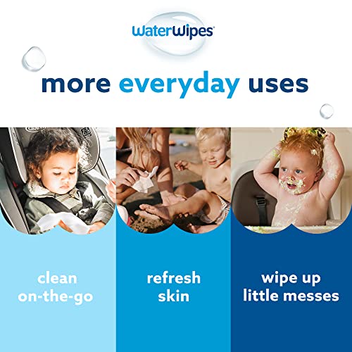 WaterWipes Unscented Baby Wipes, Sensitive and Newborn Skin, 4 Packs (240 Wipes)