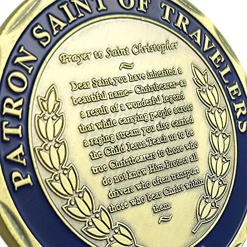 Patron Saint of Travelers Prayer Commemorative Coin St Christopher Challenge Coin for Travelers