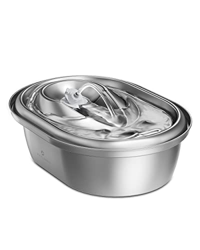 PETLIBRO Cat Water Fountain Stainless Steel, Super Quiet Adjustable Water Flow Pet Water Fountain, Dishwasher Safe 67oz/2L Dog Water Dispenser for Cats&Dogs