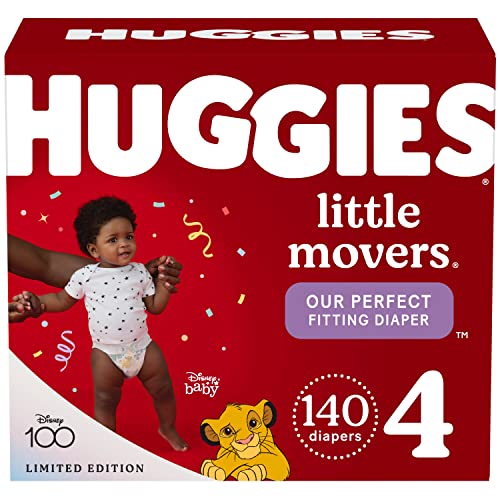 Huggies Little Movers Baby Diapers Size 4,70 Count (Pack of 2)