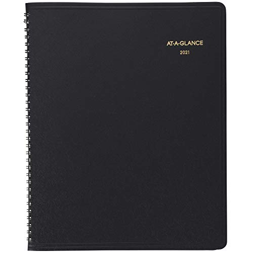 2021 Monthly Planner by AT-A-GLANCE, 9" x 11", Large, 15 Months, Black (702600521)