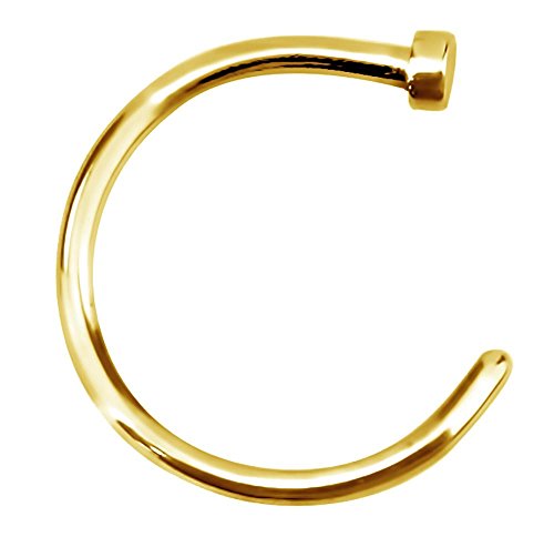 Forbidden Body Jewelry 18g 10mm Gold Tone Surgical Steel Perfect Basics Comfort Fit Nose Hoop