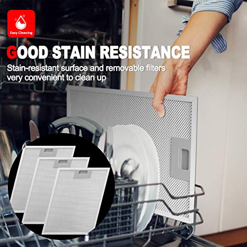 GASLAND Chef 30-inch Stainless Steel Wall Mount Kitchen Hood, 3 Speed 450-CFM Sensor Touch Control Exhaust Hood Fan, Convertible Chimney-Style, LED Lights, Aluminum Mesh Filters