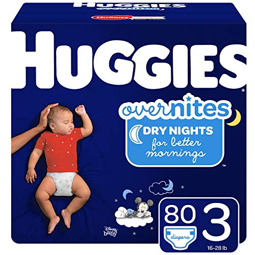 Huggies Overnites Nighttime Diapers, Size 3, 80 Ct (Packaging May Vary)