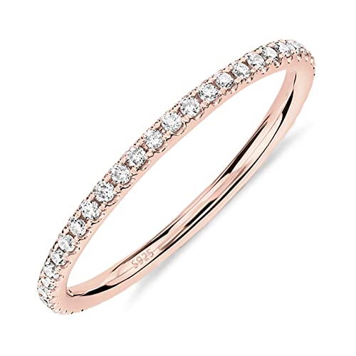PAVOI AAAAA CZ Sterling Silver Cubic Zirconia Stackable Eternity Ring - 5