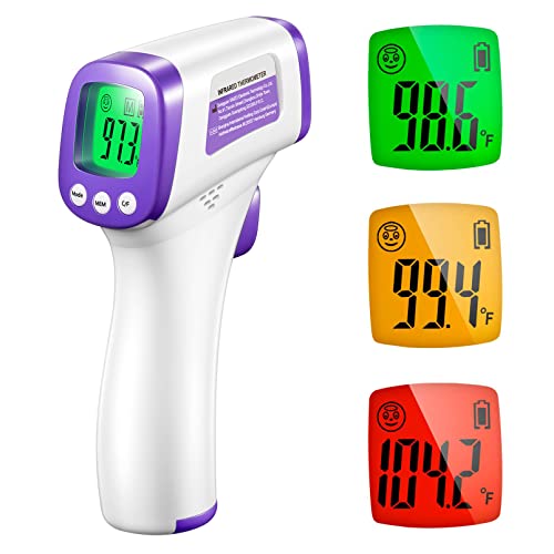 Infrared Thermometer for Adults, Non Contact Forehead Thermometer with Fever Alarm, Accurate Reading and Memory Function, Babies, Children, and The Elderly & Surface of Objects Use
