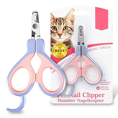 Pet Nail Clippers Trimmers PNC863 for Cats, Dogs, Puppies, Kittens, Hamsters, Rabbits and Small Animals, 25 Degree Curved Radian Design Claw Trimmer