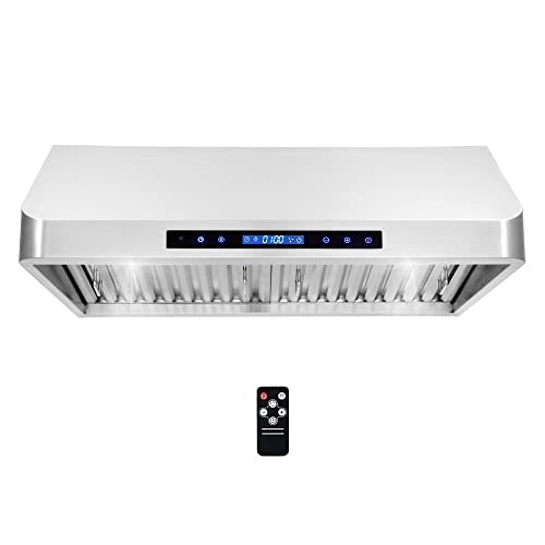 Cosmo COS-QS75 30 in. Under Cabinet Range Hood with 500 CFM, Permanent Filters, LED Lights, Convertible from Ducted to Ductless (Kit Not Included) in Stainless Steel