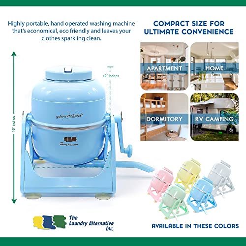 The Laundry Alternative Wonderwash Retro Colors Non-electric Portable Compact Mini Washing Machine (Blue)