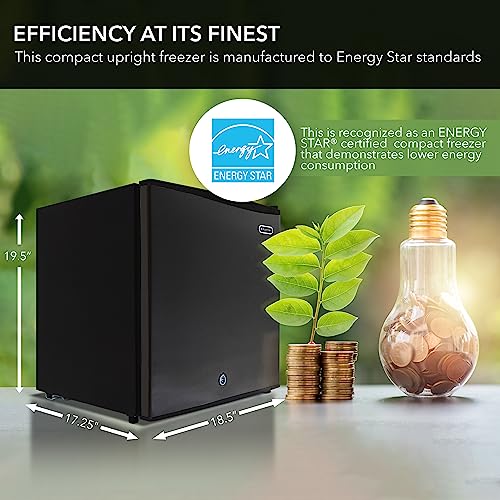 Whynter CUF-110B Energy Star 1.1 cubic feet Upright Freezer Stainless Steel door with Security Lock with Reversible Door - Black