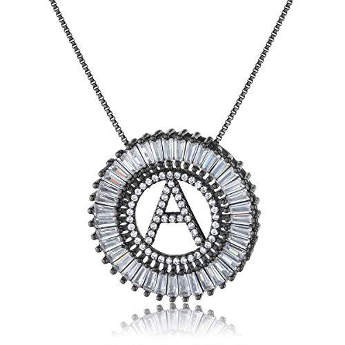 COTTVOTT A-Z Alphabet Pendant Necklaces Charms Women Initial Letter Chain Necklace 4 Colors